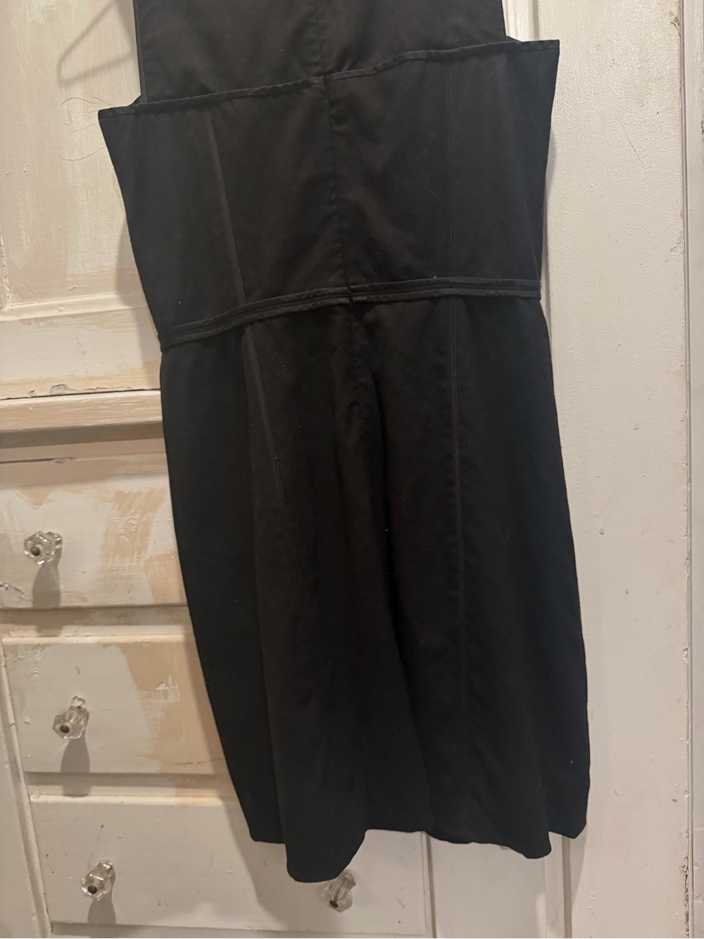 Theory Black Strapless Midi Dress